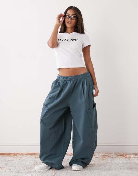 COLLUSION - XL - Pantaloni cargo a palloncino grigio ardesia - view 1