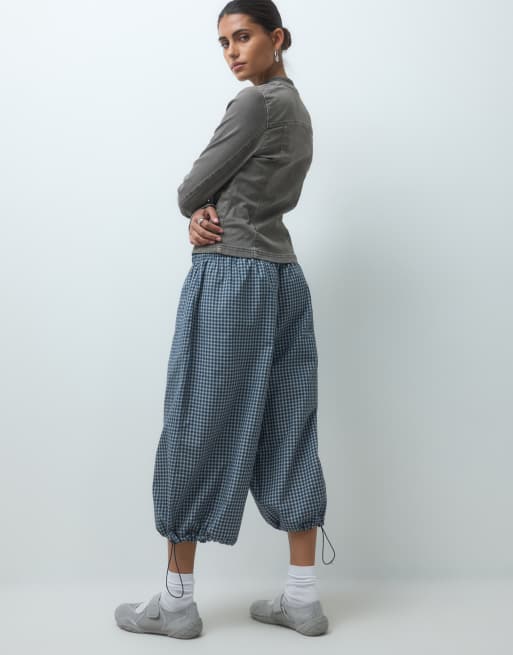 COLLUSION - XL - Posede longline-shorts med tern i nylon, 5 af 5