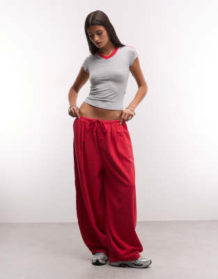 Collusion Xl Pull On Balloon Pants In Red