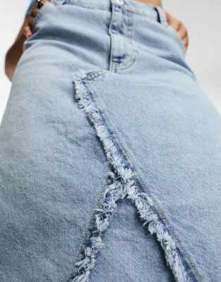 COLLUSION Y2K denim midi skirt in vintage blue | ASOS