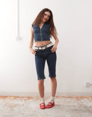 Collusion Y2k Denim Shirt In Blue