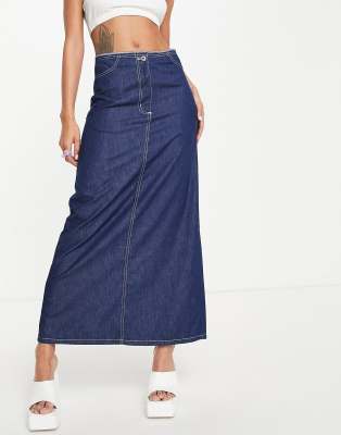 maxi denim skirts