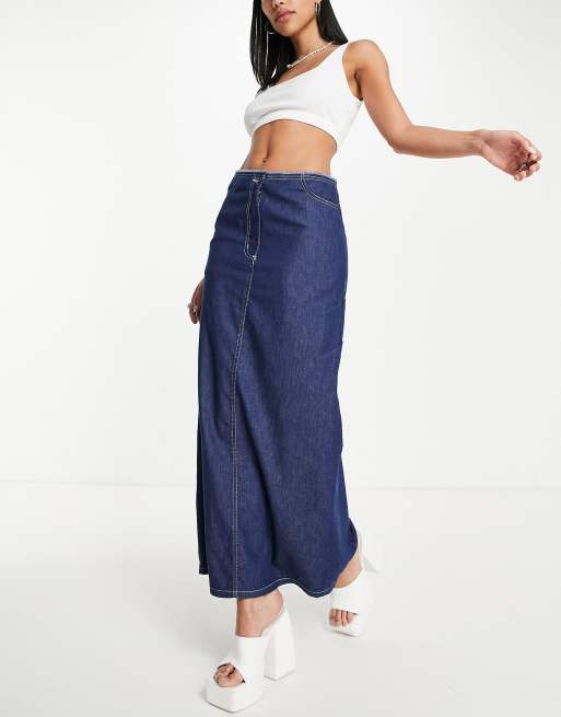 Maxi denim shop skirts king size