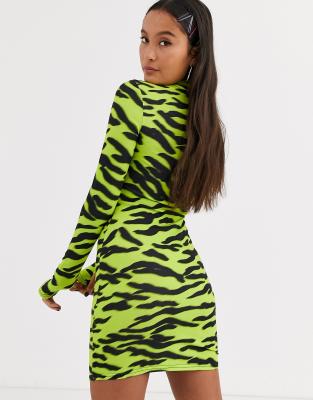 zebra print bodycon dress