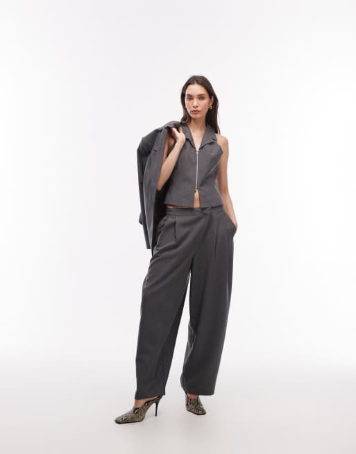 COLLUSION zip front waistcoat in grey, 4 of 4