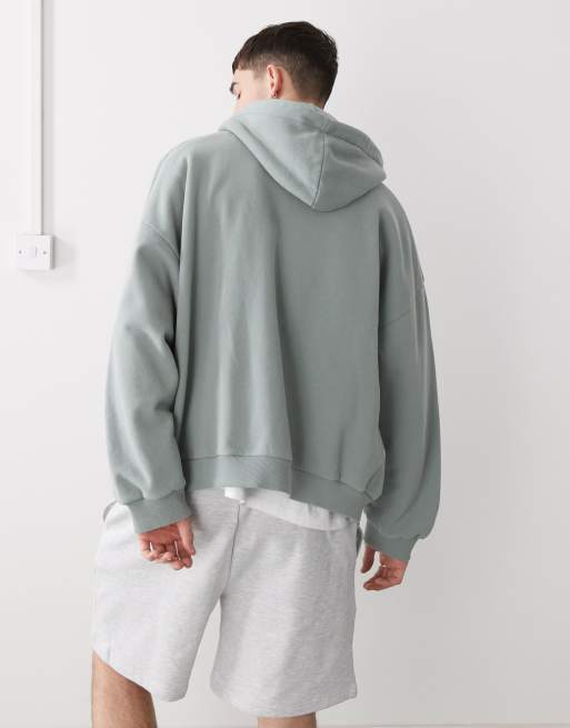 COLLUSION zip hoodie with Chenille patch in khaki, 3 of 4