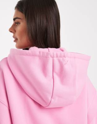 Collusion Zip Up Boxy Hoodie In Pink