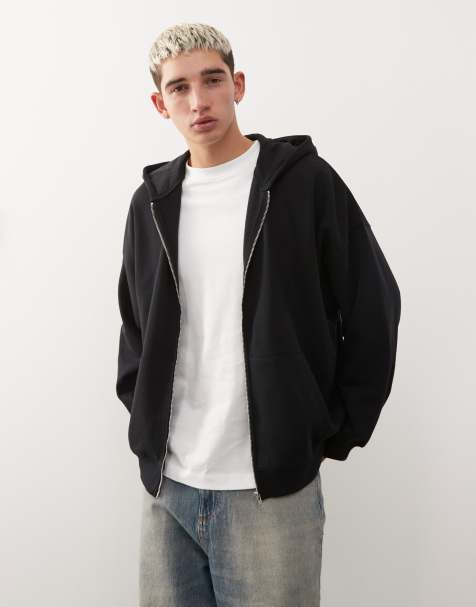 COLLUSION zip up hoodie in black - view 1