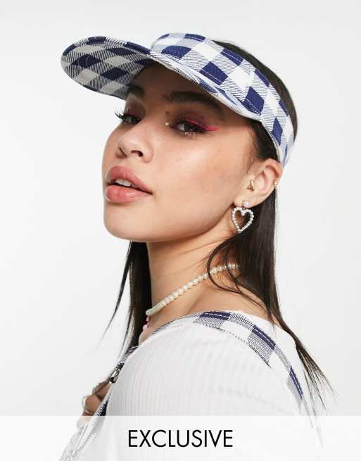 COLLUSION - Zonneklep met gingham ruit