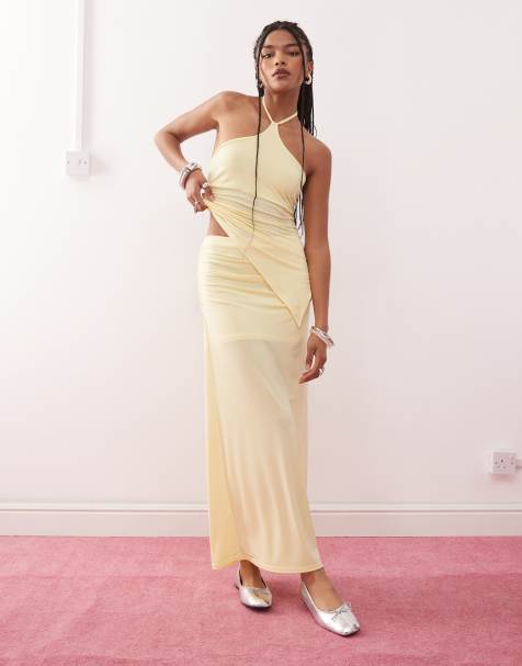 COLLUSION maxi skirt in yellow