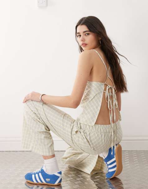 COLLUSION cami top co-ord in yellow check