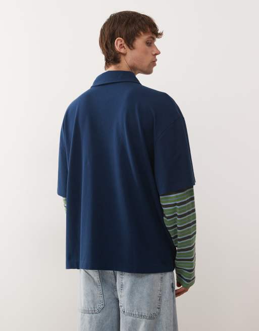 COLLUSION – Zweilagiges Polo-T-Shirt in verschiedenen Farben, 3 von 5