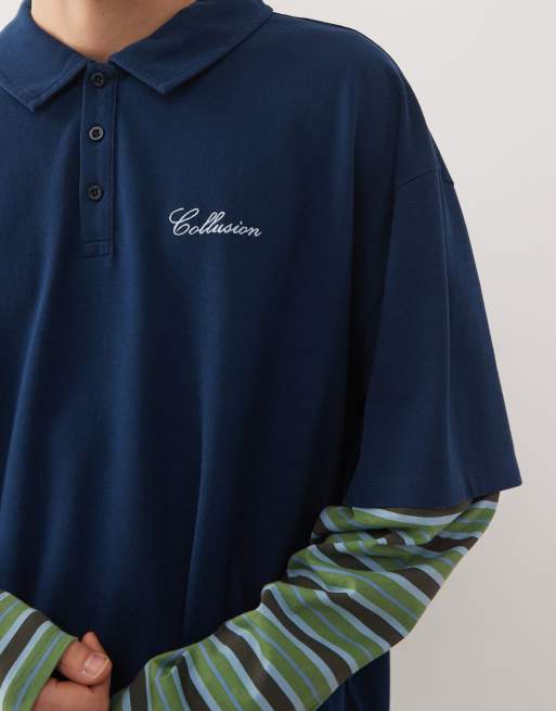 COLLUSION – Zweilagiges Polo-T-Shirt in verschiedenen Farben, 5 von 5