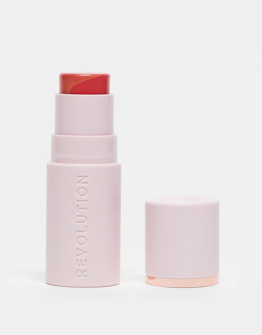 Colorete en barra efecto marmoleado Skin Silk Marble Blush de Revolution: Tono Sunkissed Apricot