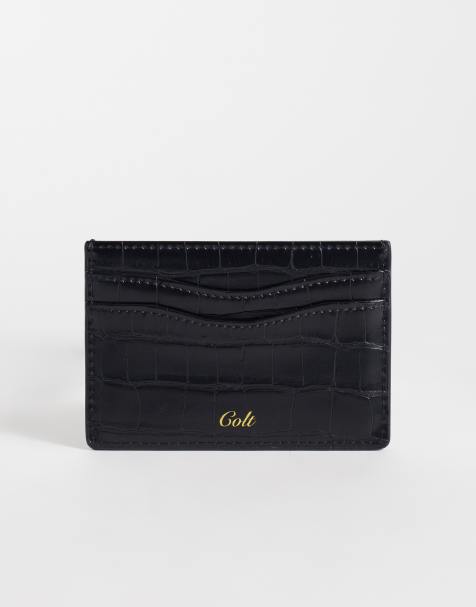 Colt bayou leather cardholder in black - view 1