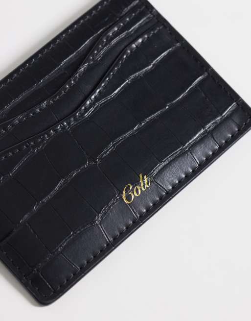 Colt bayou leather cardholder in black, 2 of 3