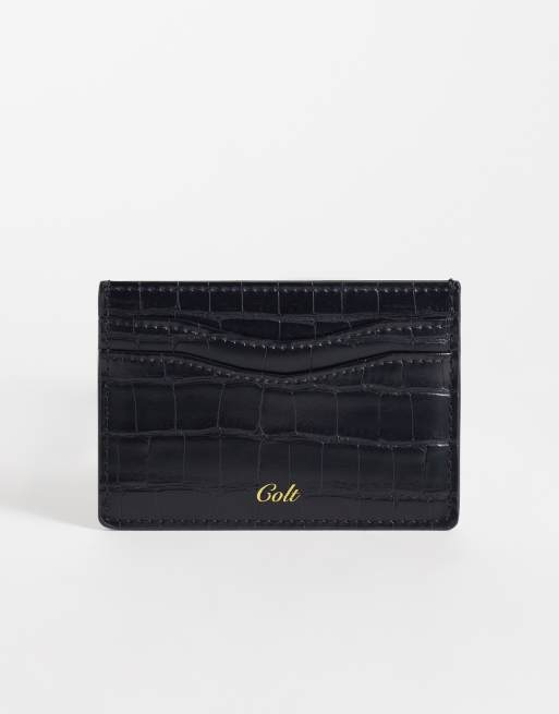 Colt bayou leather cardholder in black, 3 of 3