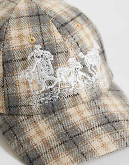 Colt cattle run 5 panel cap in sage plaid, 2 of 3