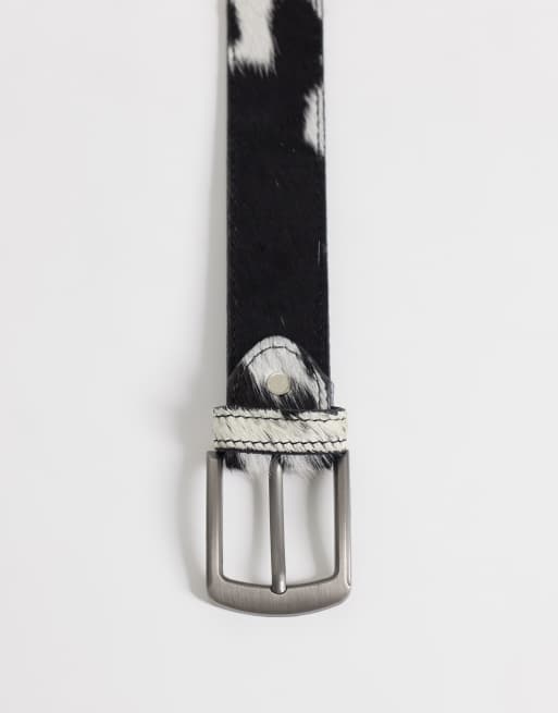 Colt cattleman's leather cowhide unique print belt in multi, 2 of 3