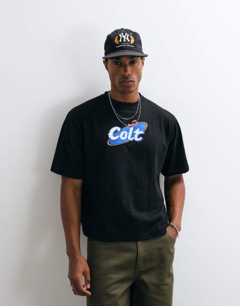 Colt cloud graphic logo boxy fit t-shirt in black - view 1