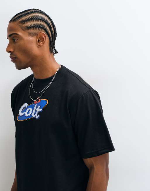 Colt cloud graphic logo boxy fit t-shirt in black, 3 of 5