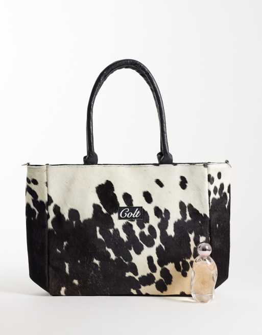 Colt leather cowhide unique print bag in multi, 2 of 4