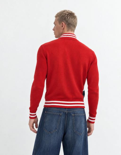 Colt relaxed fit union jack print zip through knitted track jacket in multi, 9 of 9
