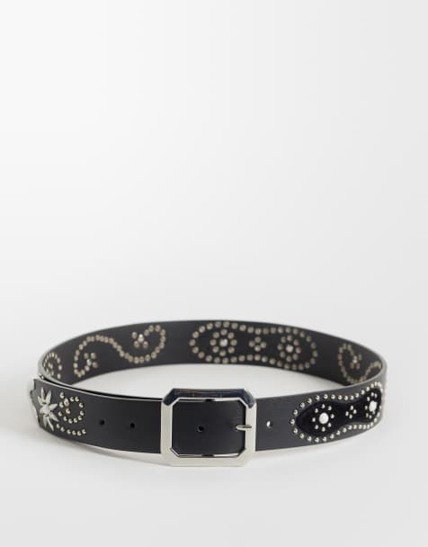 Colt rhinestone embellished belt in black multi - view 1
