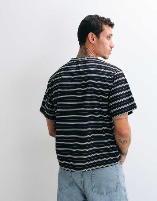 Colt sailor boxy fit logo t-shirt in black stripe, 3 of 5