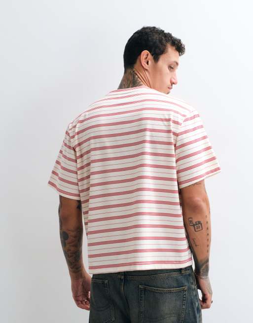 Colt sailor boxy fit t-shirt in ecru & red stripe, 4 of 5