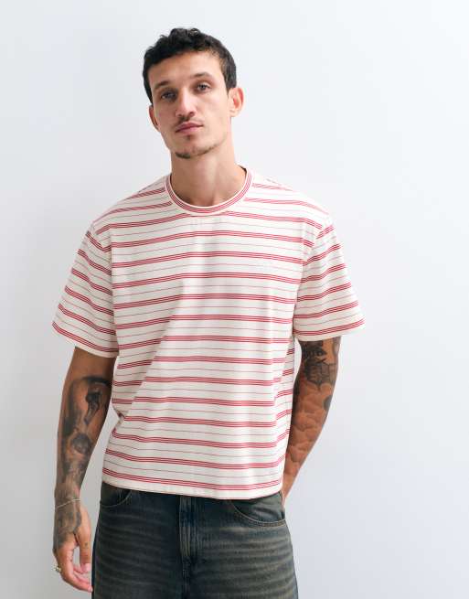 Colt sailor boxy fit t-shirt in ecru & red stripe, 5 of 5