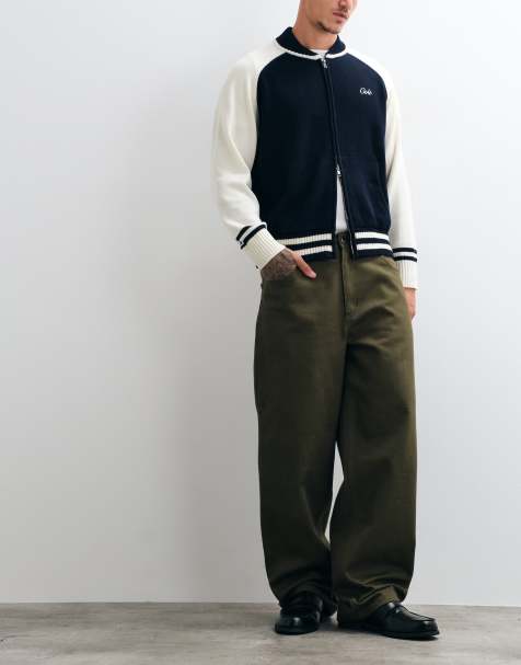 Colt straight leg fatigue trousers in dark olive - view 1