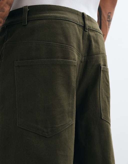 Colt straight leg fatigue trousers in dark olive, 5 of 5