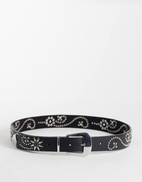 Colt western rhinestone embellished belt in black multi - view 1