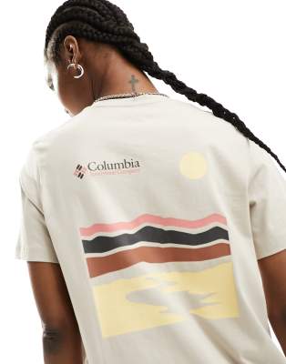 Columbia - Alpine Way - T-Shirt in Steinbeige mit Rückenprint-Neutral