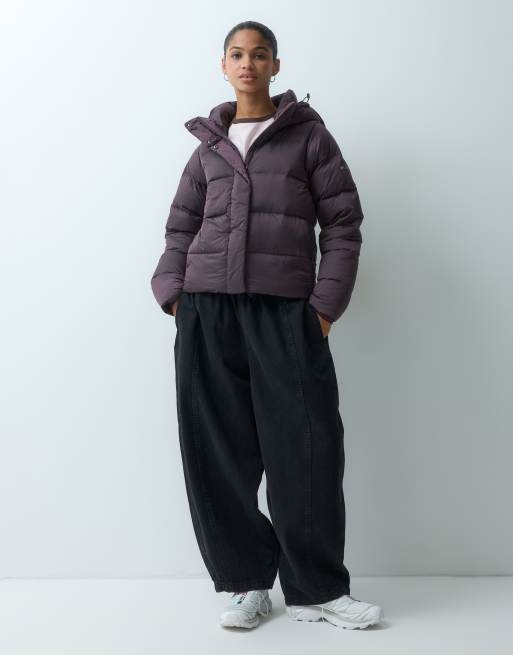 Columbia Amaze Puff hooded high shine jacket in plum, 4 of 4