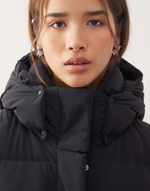 Columbia Amaze Puff mid hooded puffer coat in black, 3 of 4
