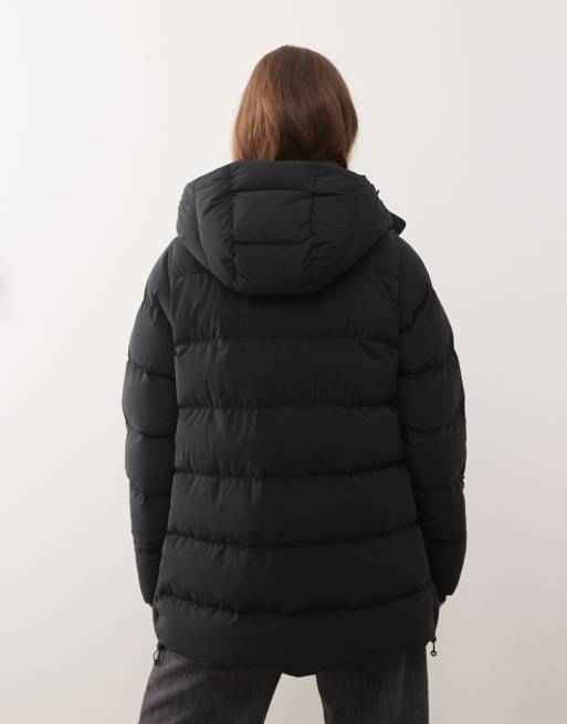 Columbia Amaze Puff mid hooded puffer coat in black, 4 of 4