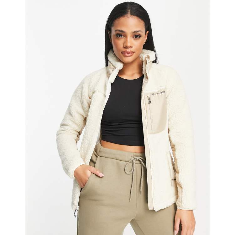 Womens beige hotsell fleece jacket