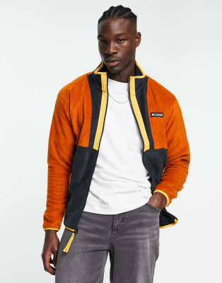 Columbia Back Bowl full zip fleece jacket in orange and black