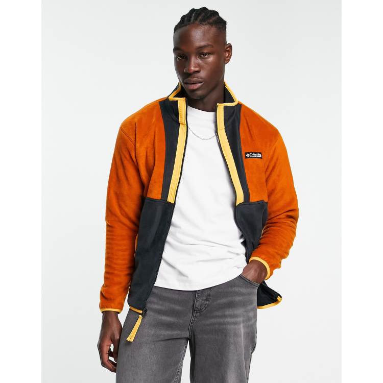 Columbia Back Bowl full zip fleece jacket in orange and black