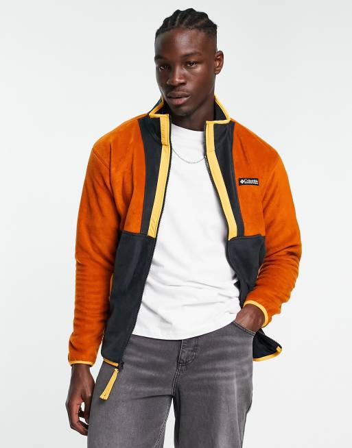 Orange columbia fleece outlet jacket