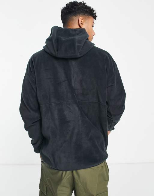 Columbia Backbowl 1 2 zip sherpa hoodie in black Exclusive at ASOS