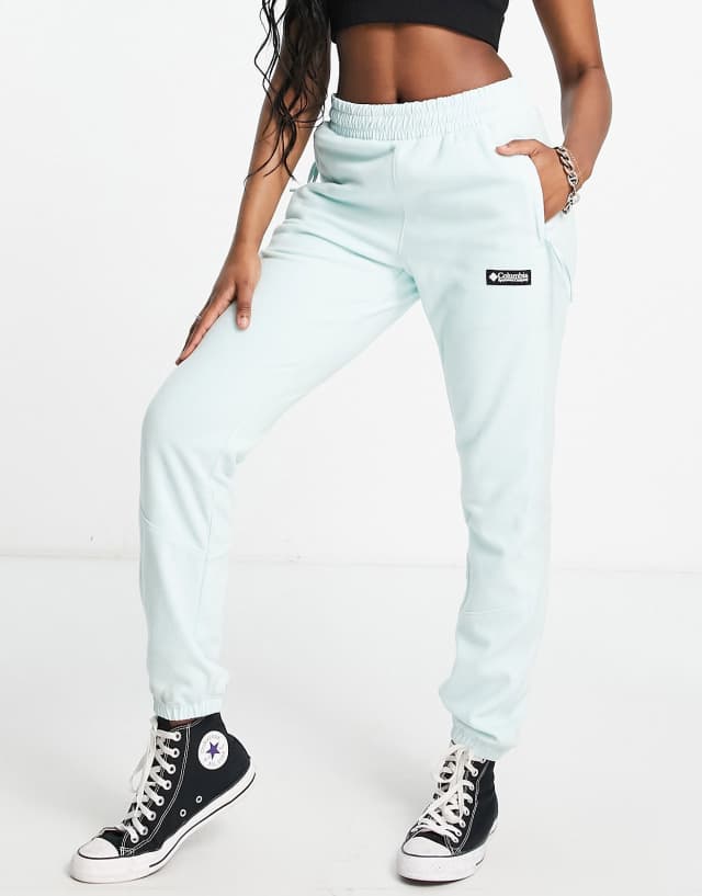 Columbia Backbowl Fleece joggers in light blue Exclusive at ASOS