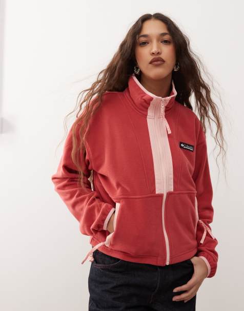 Columbia – Backbowl II – Fleece-Jacke in Dunkler Teufel und Rosa Sand mit Reißverschluss - view 1
