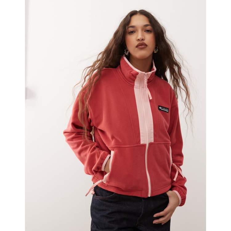 Columbia Backbowl II Full Zip Fleece in Dare Devil, Pink Sand | ASOS
