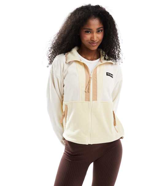 Columbia Backbowl II full zip fleece in white and yellow - view 1