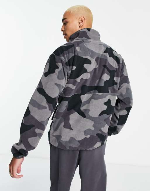 Columbia Backbowl Lightweight full zip fleece in black camo