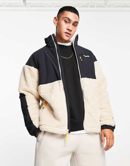 Columbia Ballistic Ridge full zip fleece jacket in stone and black | ASOS