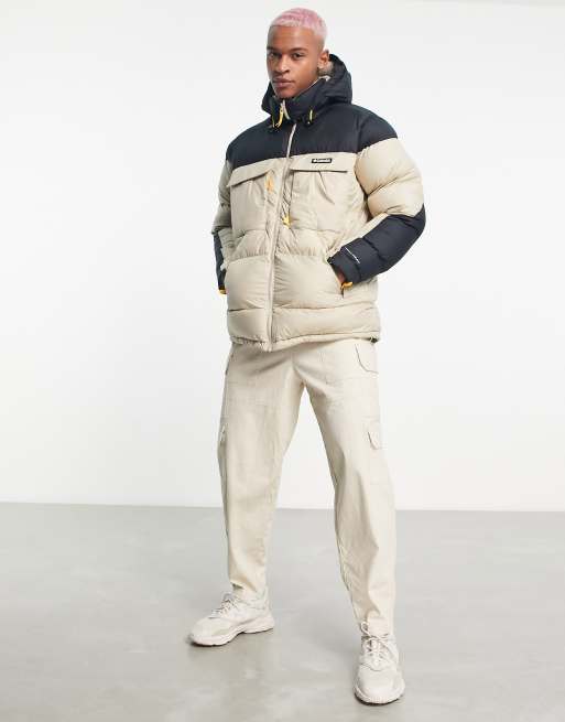 Columbia Ballistic Ridge Oversized Puffer jacket in stone and